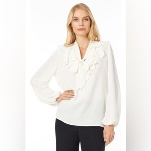 Kasper Women's Tie-Front Ruffled Blouse